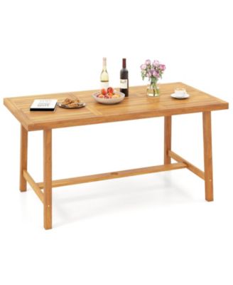 Acacia Wood Dining Table for 6, Heavy-Duty Indoor Outdoor