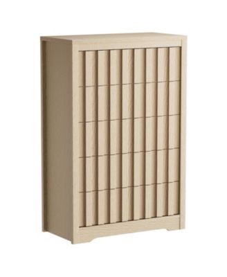Modern Fluted Dresser for Bedroom, Wooden Chest of Drawers