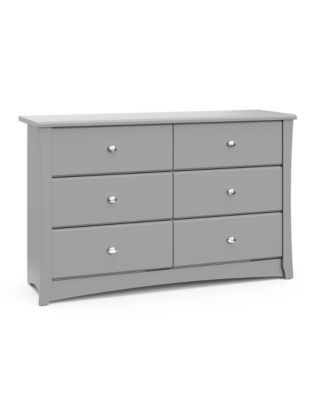 Crescent 6 Drawer Double Dresser (Pebble Gray)