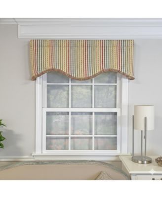 Fame Stripe Cornice 100% Cotton Rod Pocket Lined  Window Valance 50" x 17" Multi