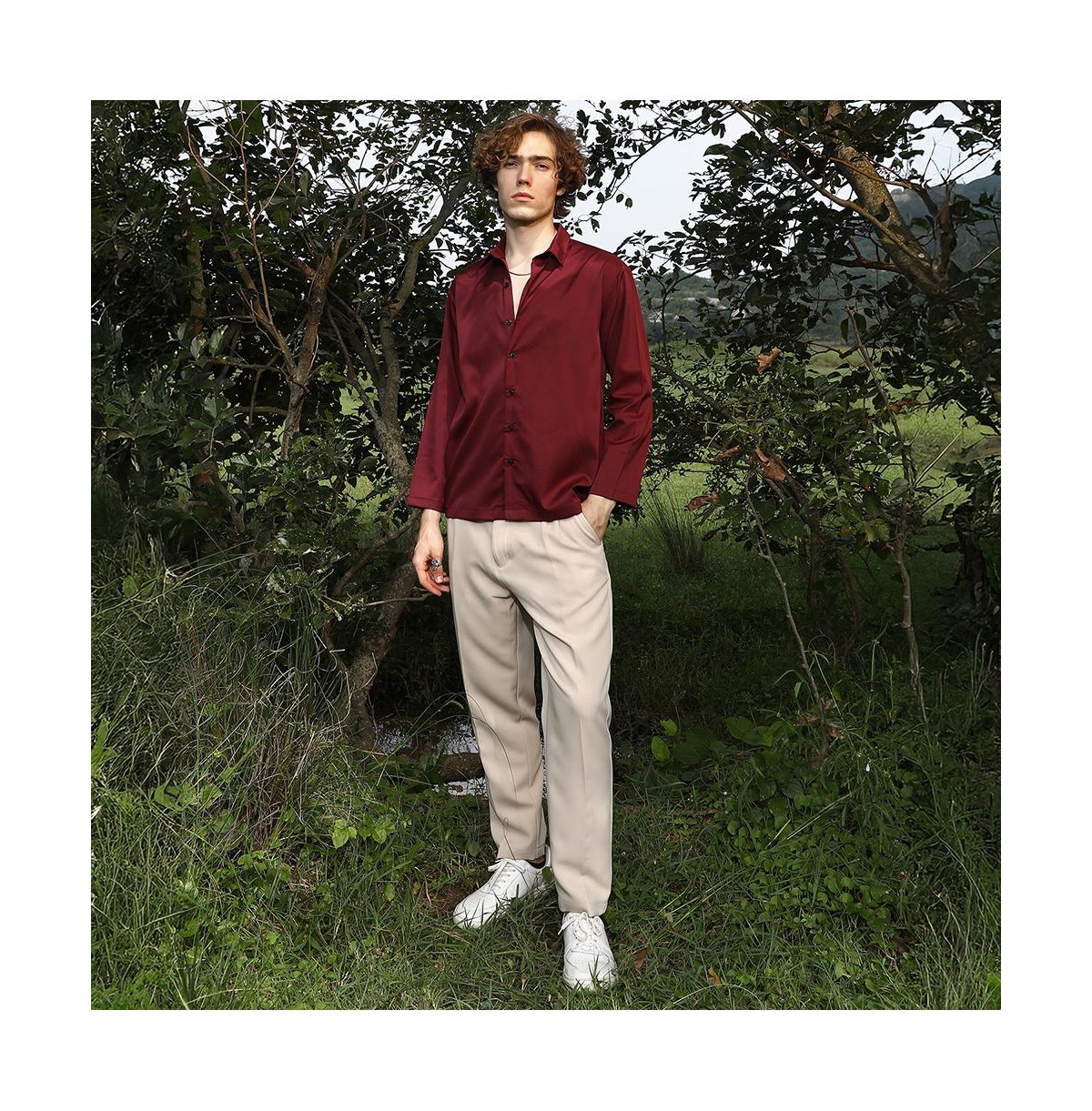 Campus Sutra Men's Satin Oversized Shirt