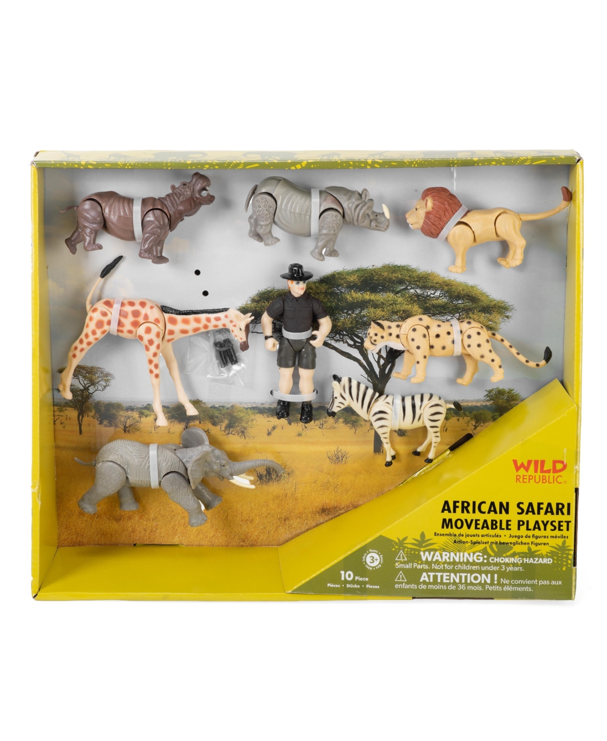 Wild Republic Moveable Box Set Safari Figurines, 9 Pieces