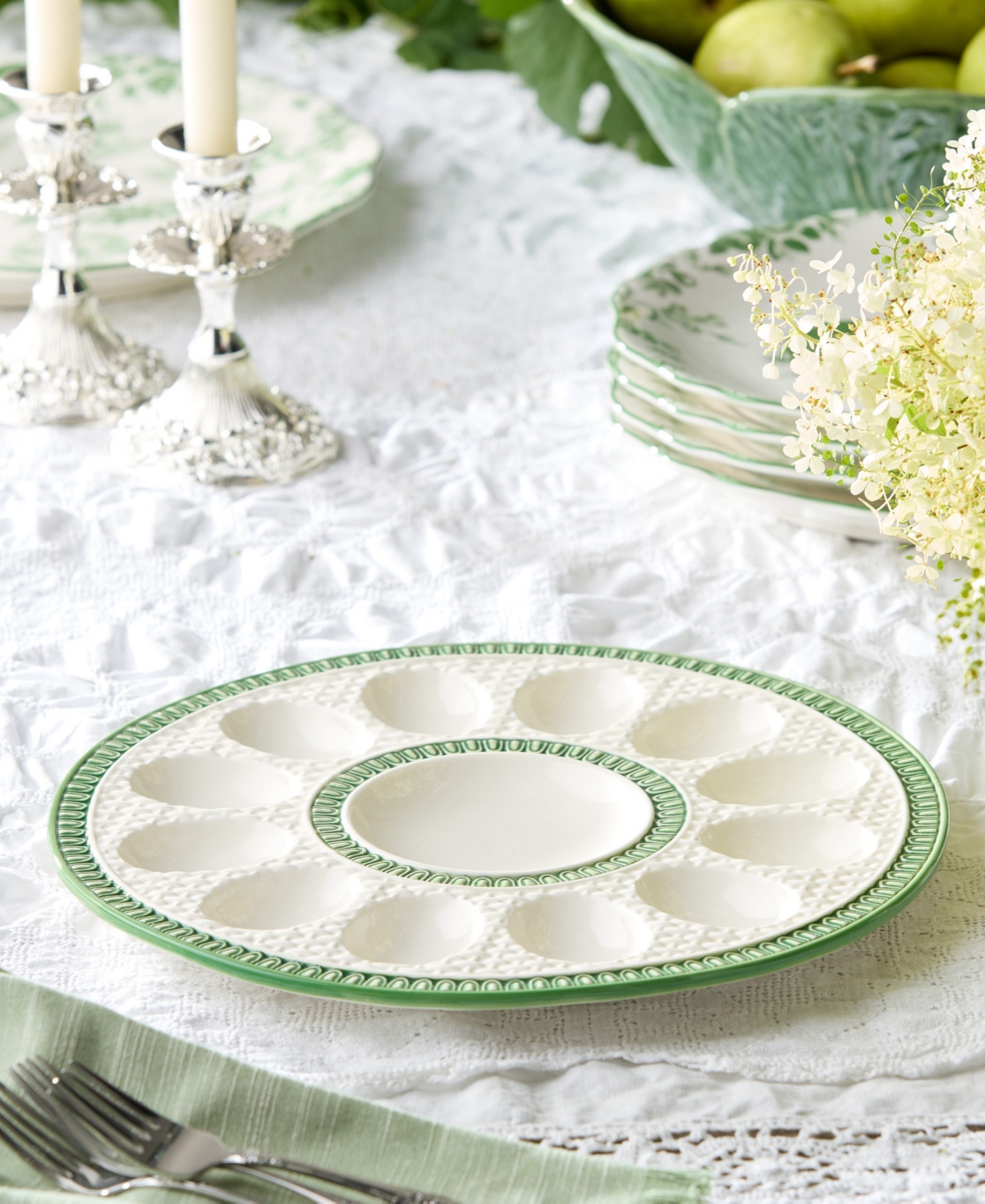 Certified International Le Jardin Embossed Egg Plate