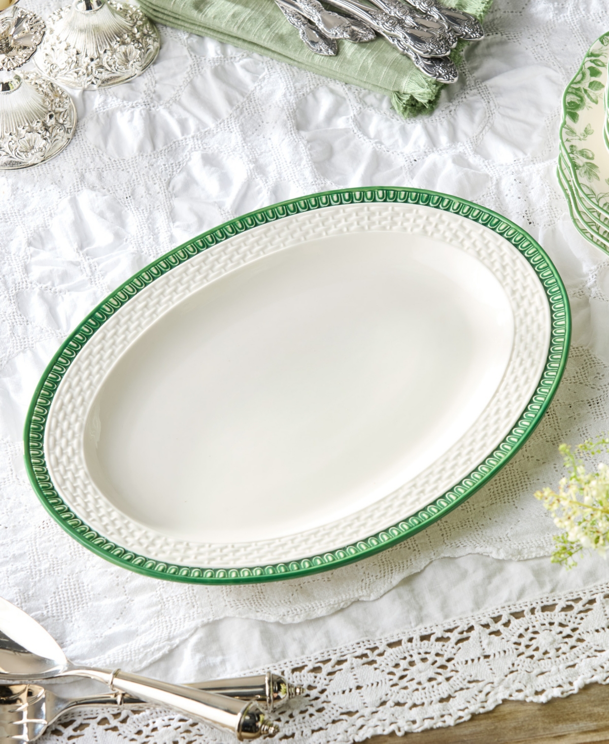 Certified International Le Jardin Rattan Oval Platter