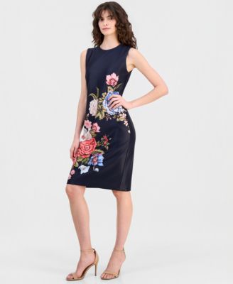 Women's Floral Print Sleeveless Sheath Dress