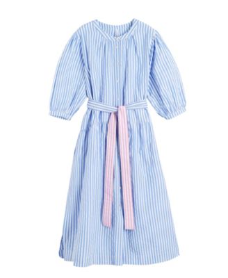 Women's Oxford Stripe Cotton Shirt Dress