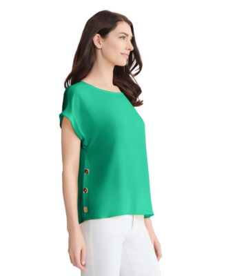 Women's Short-Sleeve Side-Button Blouse