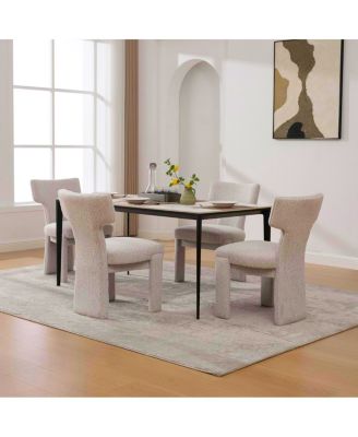  Modern Chenille Dining Chair Set of 4, Beige