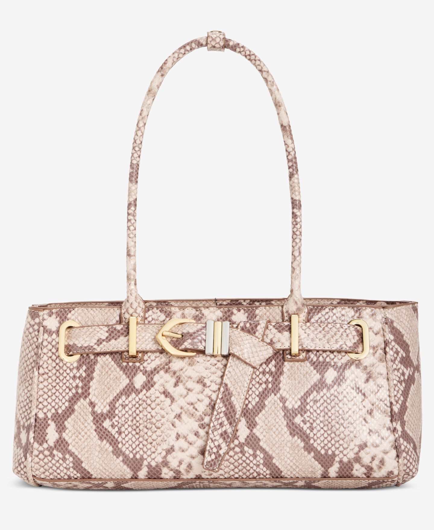 Женская сумка I.N.C. International Concepts Zhuri Belted Snake Satchel, цвет: Тёплый карамельный — фото 1