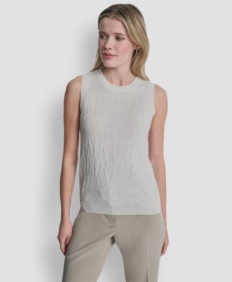 Women's Sleeveless Logo Printed Sweater