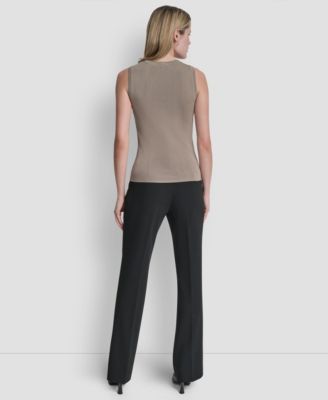 Women's Sleeveless Crewneck Sweater Top