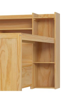 Streamdale Wooden Full Size Daybed with Storage Shelves & Twin Trundle Desk