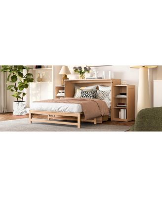 Murphy bed with storage drawers & shelves. Golden