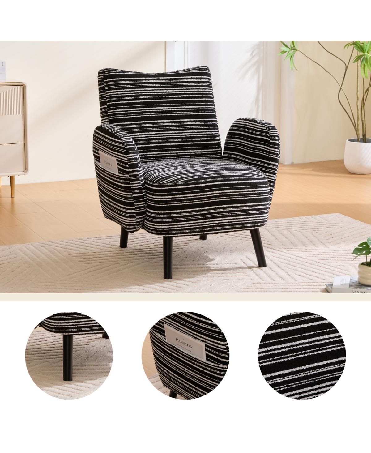 Streamdale Furniture Modern armchair with sanded fabric, side pocket