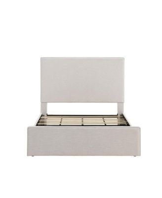 Streamdale Lucas Tall Upholstered Bed - King, Textured Ivory Canvas