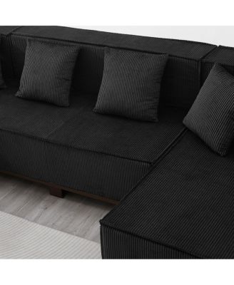  Modern U-Shaped Sectional Sofa with RGB LED Light Strip