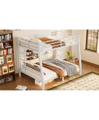  Metal Full XL over Queen Bunk Bed for Teens/Adults - Space-Saving, Noise Reduced, No Box Spring
