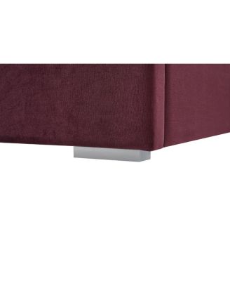 King Size Velvet Bed Frame with Tufted Wingback Headboard