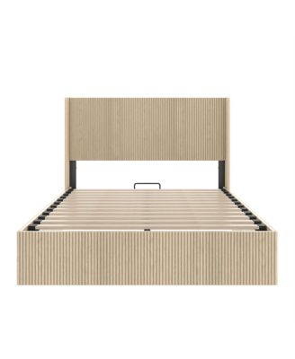 Raised Oak Storage Bed Frame