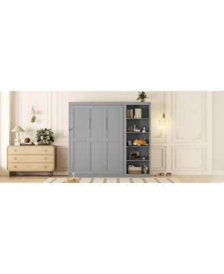 Queen Size Murphy Bed Wall Bed with Shelves
