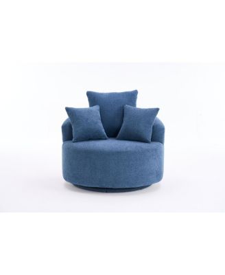 360° Swivel Accent Barrel Chair with 3 Removable Pillows