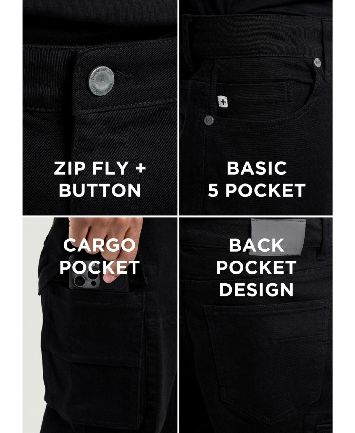 Spring + Mercer Men's Athletic Fit Twill Cargo Pant