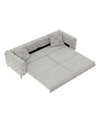 3-in-1 Convertible Sleeper Sofa, 28.4" Deep Seat Pull Out Sofa Bed