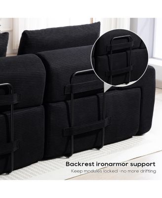 L-Shaped Sectional Couch with Memory Foam & Steel Frame - Convertible Sofa Bed