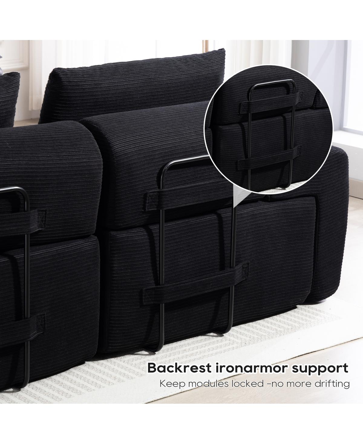 Streamdale Furniture L-Shaped Sectional Couch with Memory Foam & Steel Frame - Convertible Sofa Bed