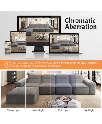  Modular Sectional Sofa Set w/ Ottoman, Tufted, Deep Seat, Chaise, Accent Chair