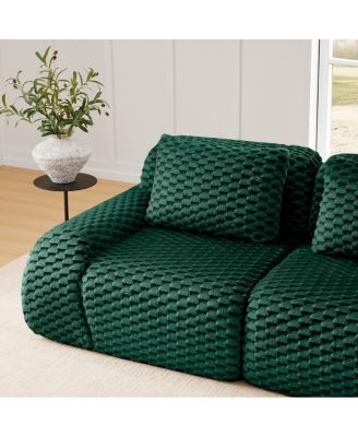  Modern Modular Flannelette Sectional Sofa - Green