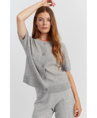 Women's Lightweight Wool-Cashmere Button-Front Tee