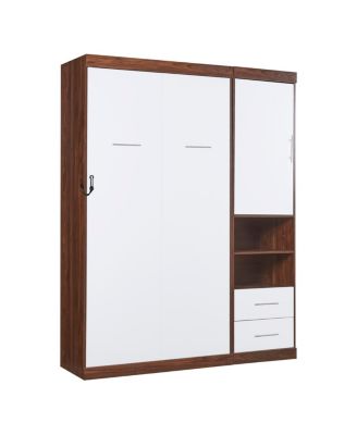 Twin Size Murphy Bed Wall Bed with Cabinet