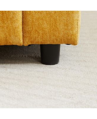  Yellow 94.8" Chenille Modern Comfort Deep Seat Sofa