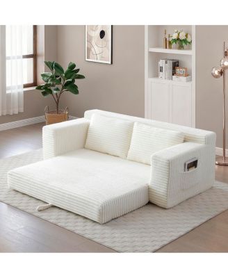  Memory Foam Cloud Loveseat Sofa, 2-in-1 Convertible Folding Couch Bed
