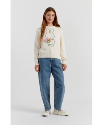 Women's Hand-Embroidered Miffy Sweater