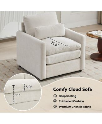 Cozy Upholstered Oversized Comfy Cloud Sofa Double Cushion Group