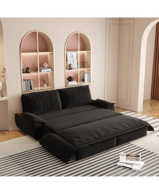 Queen Pull Out Sofa Bed, 3-in-1 Convertible Sleeper, Velvet Loveseat