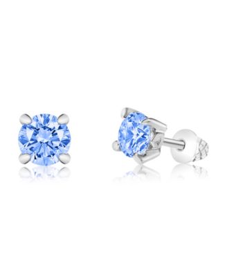 Girls /Girl/December Crystal White Gold Palladium Plating Screwstud Earring