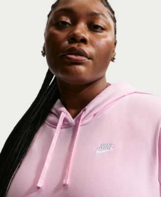 Plus Size Active Sportswear Club Hooded Fleece Sweatshirt