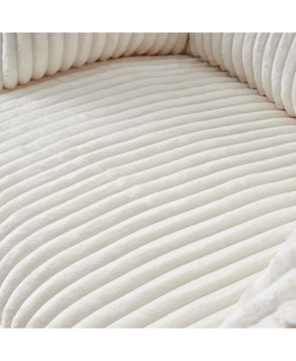 Convertible Corduroy Sofa Chair with Ottoman for Small Spaces