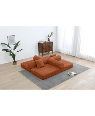 3-Seat Convertible Sofa Bed with Repositionable Armrests