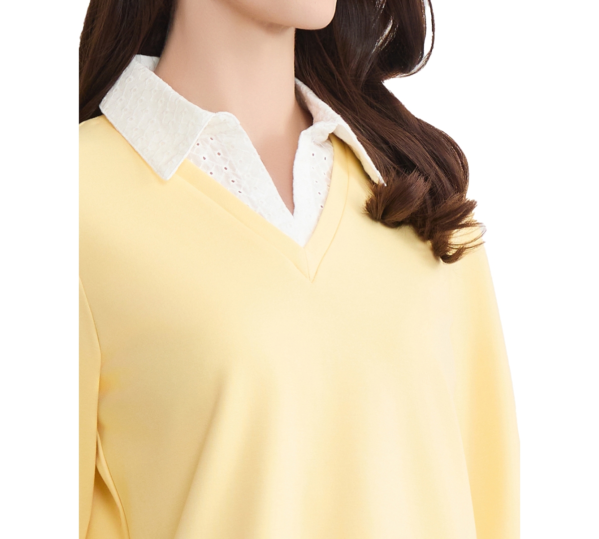 Jones New York Petite Long-Sleeve Twofer Top