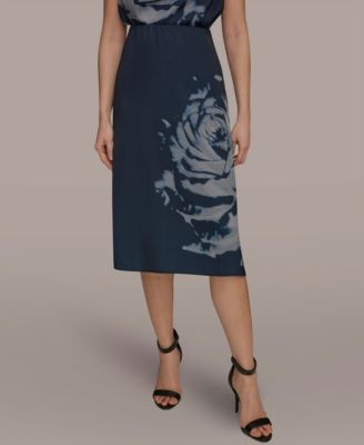 Women's Floral A-Line Midi Skirt