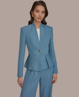 Women's One-Button Peplum Jacket, Regular & Petite