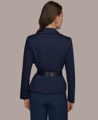 Women's Novelty Wide Lapel Belted Blazer