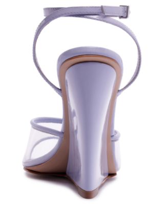 Women's Elodie Vinyl Pointed Toe Wedge Sandals