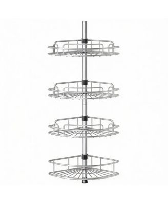 4-Tier Adjustable Shower Caddy - No-Drill, Rust-Resistant, Space-Saving
