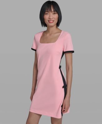 Women's Bow Trim Scuba Crepe Sheath Dress