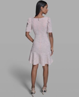 Women's Flounce Hem Square Neck Dress